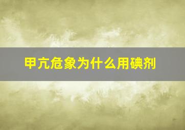 甲亢危象为什么用碘剂