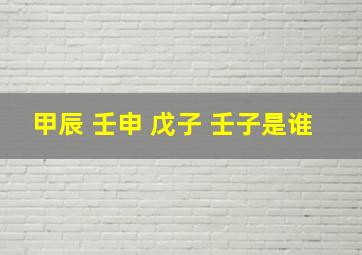 甲辰 壬申 戊子 壬子是谁