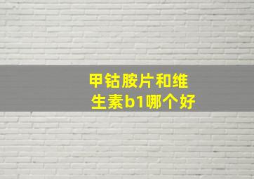 甲钴胺片和维生素b1哪个好