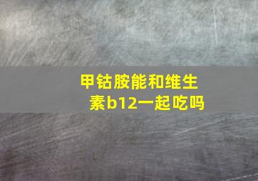 甲钴胺能和维生素b12一起吃吗