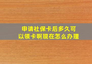 申请社保卡后多久可以领卡啊现在怎么办理