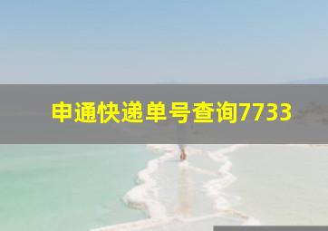 申通快递单号查询7733