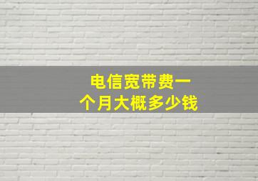 电信宽带费一个月大概多少钱