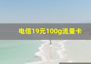 电信19元100g流量卡