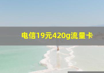 电信19元420g流量卡