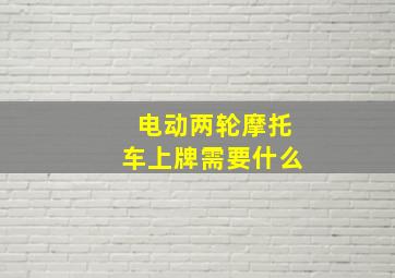 电动两轮摩托车上牌需要什么