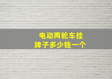 电动两轮车挂牌子多少钱一个