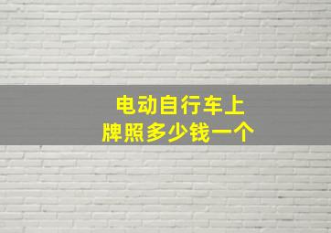 电动自行车上牌照多少钱一个