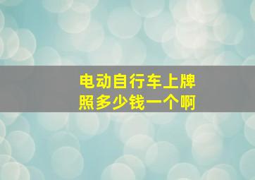 电动自行车上牌照多少钱一个啊