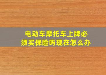 电动车摩托车上牌必须买保险吗现在怎么办