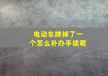 电动车牌掉了一个怎么补办手续呢