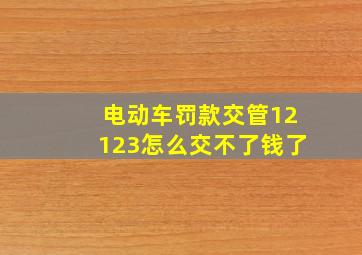 电动车罚款交管12123怎么交不了钱了