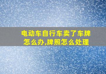 电动车自行车卖了车牌怎么办,牌照怎么处理