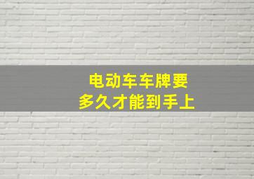 电动车车牌要多久才能到手上