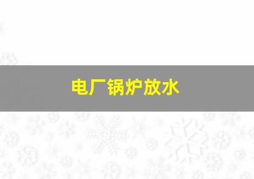 电厂锅炉放水