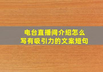 电台直播间介绍怎么写有吸引力的文案短句