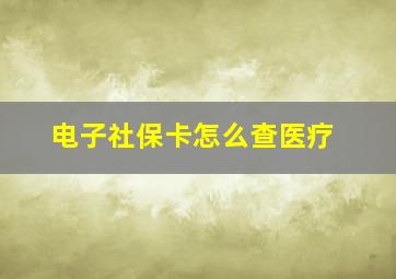 电子社保卡怎么查医疗