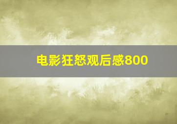 电影狂怒观后感800