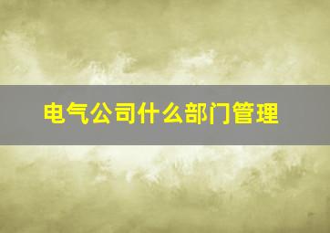 电气公司什么部门管理