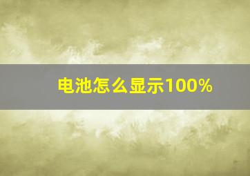 电池怎么显示100%