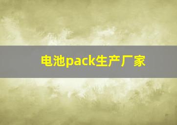 电池pack生产厂家