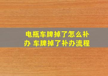 电瓶车牌掉了怎么补办 车牌掉了补办流程