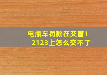 电瓶车罚款在交管12123上怎么交不了