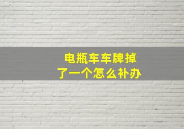 电瓶车车牌掉了一个怎么补办