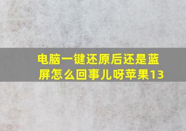 电脑一键还原后还是蓝屏怎么回事儿呀苹果13