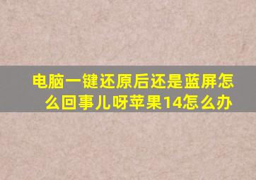 电脑一键还原后还是蓝屏怎么回事儿呀苹果14怎么办