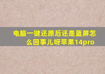 电脑一键还原后还是蓝屏怎么回事儿呀苹果14pro