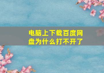 电脑上下载百度网盘为什么打不开了