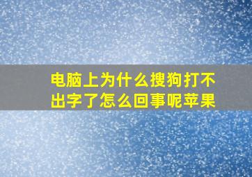 电脑上为什么搜狗打不出字了怎么回事呢苹果