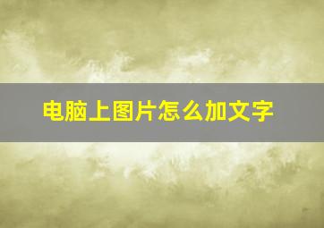 电脑上图片怎么加文字