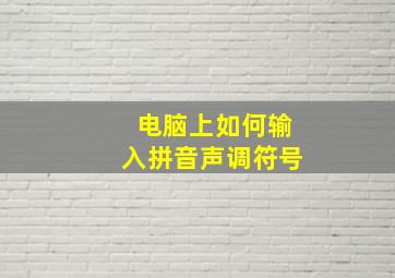 电脑上如何输入拼音声调符号