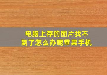 电脑上存的图片找不到了怎么办呢苹果手机