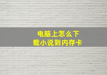 电脑上怎么下载小说到内存卡