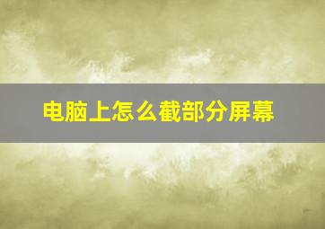 电脑上怎么截部分屏幕