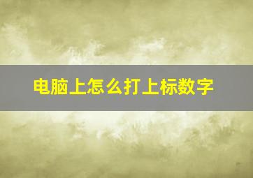 电脑上怎么打上标数字