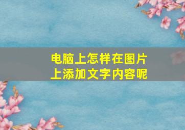 电脑上怎样在图片上添加文字内容呢