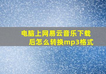 电脑上网易云音乐下载后怎么转换mp3格式