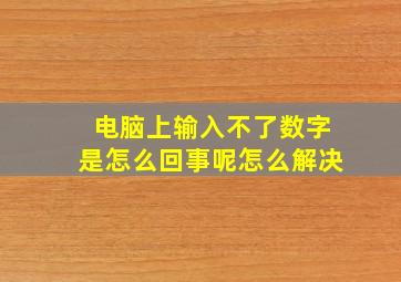 电脑上输入不了数字是怎么回事呢怎么解决