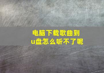 电脑下载歌曲到u盘怎么听不了呢