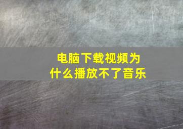 电脑下载视频为什么播放不了音乐