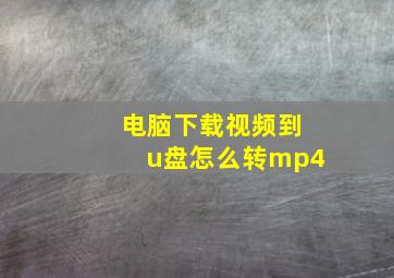 电脑下载视频到u盘怎么转mp4