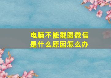 电脑不能截图微信是什么原因怎么办