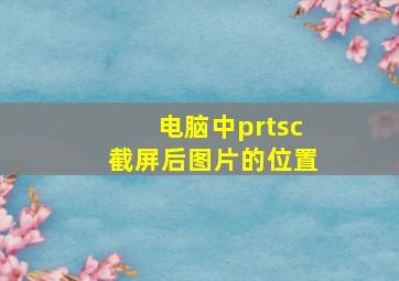 电脑中prtsc截屏后图片的位置