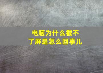 电脑为什么截不了屏是怎么回事儿