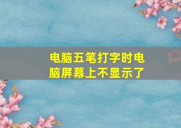 电脑五笔打字时电脑屏幕上不显示了