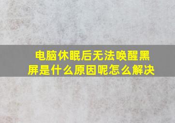 电脑休眠后无法唤醒黑屏是什么原因呢怎么解决